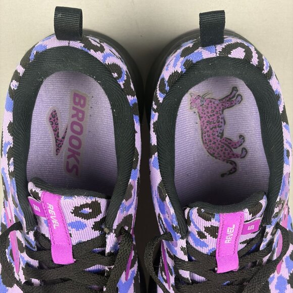 Brooks Revel 5 Purple Leopard Print Athletic Shoes Womens 6.5 Running Low Top - Picture 9 of 11
